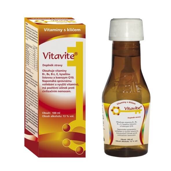 Vitavite 100 ml Přírodní sirup s vysokým obsahem vitaminů E, B1, B6, B12 a kyseliny listové. produkt 1011915