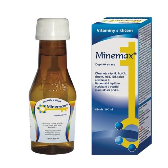 Minemax 100 ml Přírodní sirup s vysokým obsahem vitaminu C, chrómu, mědi, jódu a selenu. produkt 1011920