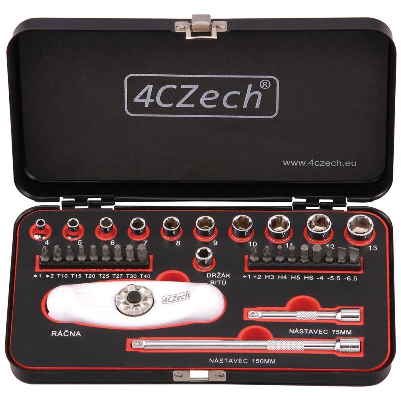 1/4" 32dílná sada nářadí 4-13mm + pětifunkční ráčna 72 zubů produkt 11706502