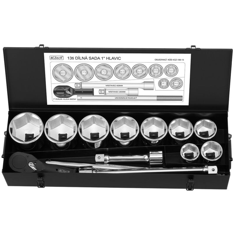 1" 13dílná sada nářadí 41-80mm + ráčna 24 zubů produkt 11706512