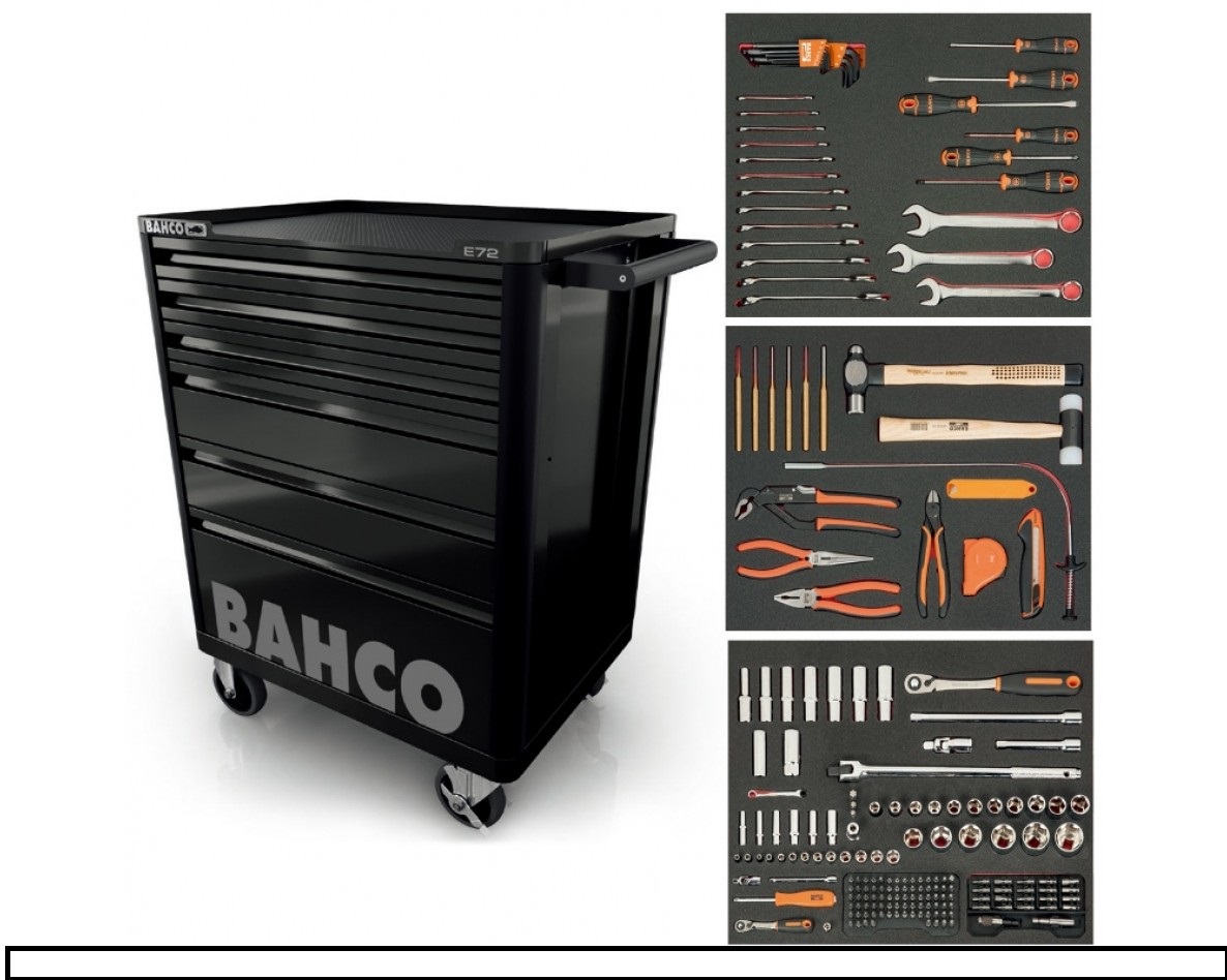 BAHCO MOBILNÍ VOZÍK S NÁŘADÍM 6 ZÁSUVEK + BRZDA KOL 214 dílů produkt 16061556