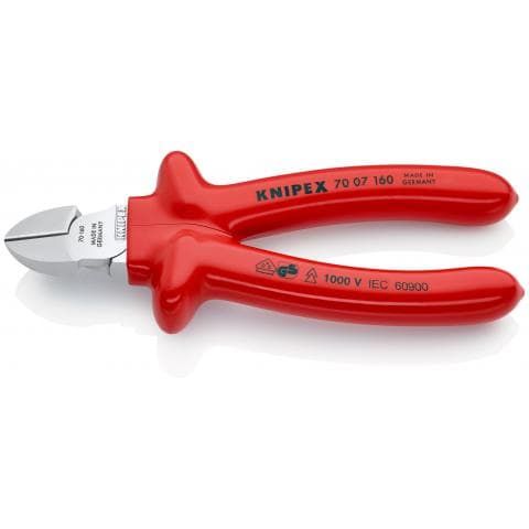 KNIPEX KLEŠTĚ ŠTÍPACÍ STRANOVÉ 160 PVC-I VDE produkt 19005600