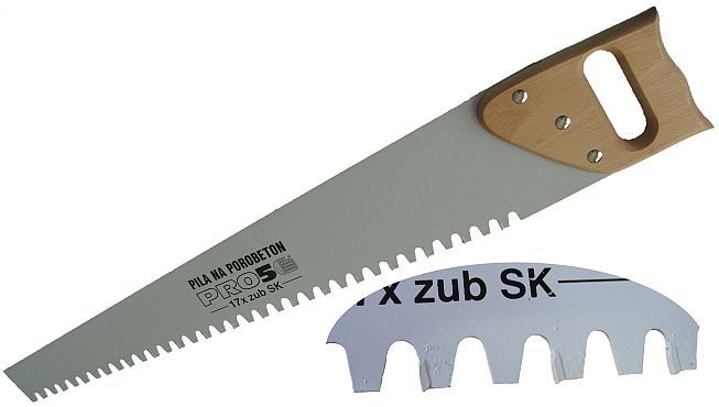 PILA RUČNÍ S BŘITOVÝMI DESTIČKAMI SK - NA PÓROBETON DŘEVĚNÁ RUČKA 17 zubů 800mm PRO 5 produkt 22192048