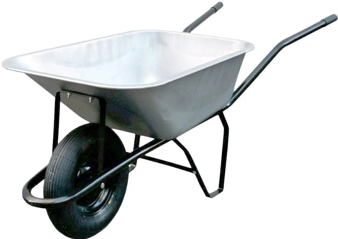 Stavební kolečko zinkovaná korba 100l/ 120kg plné kolo smontované produkt 25113273