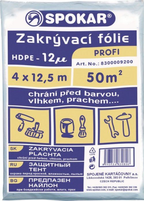 FOLIE ZAKRÝVACÍ MALÍŘSKÁ 4x12,5m 7mikro produkt 28025435