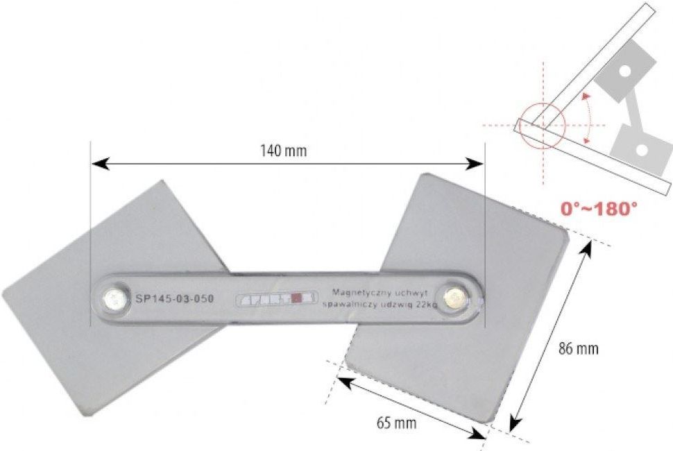 Magnet úhlový 22 kg, regulovatelný produkt 49232258