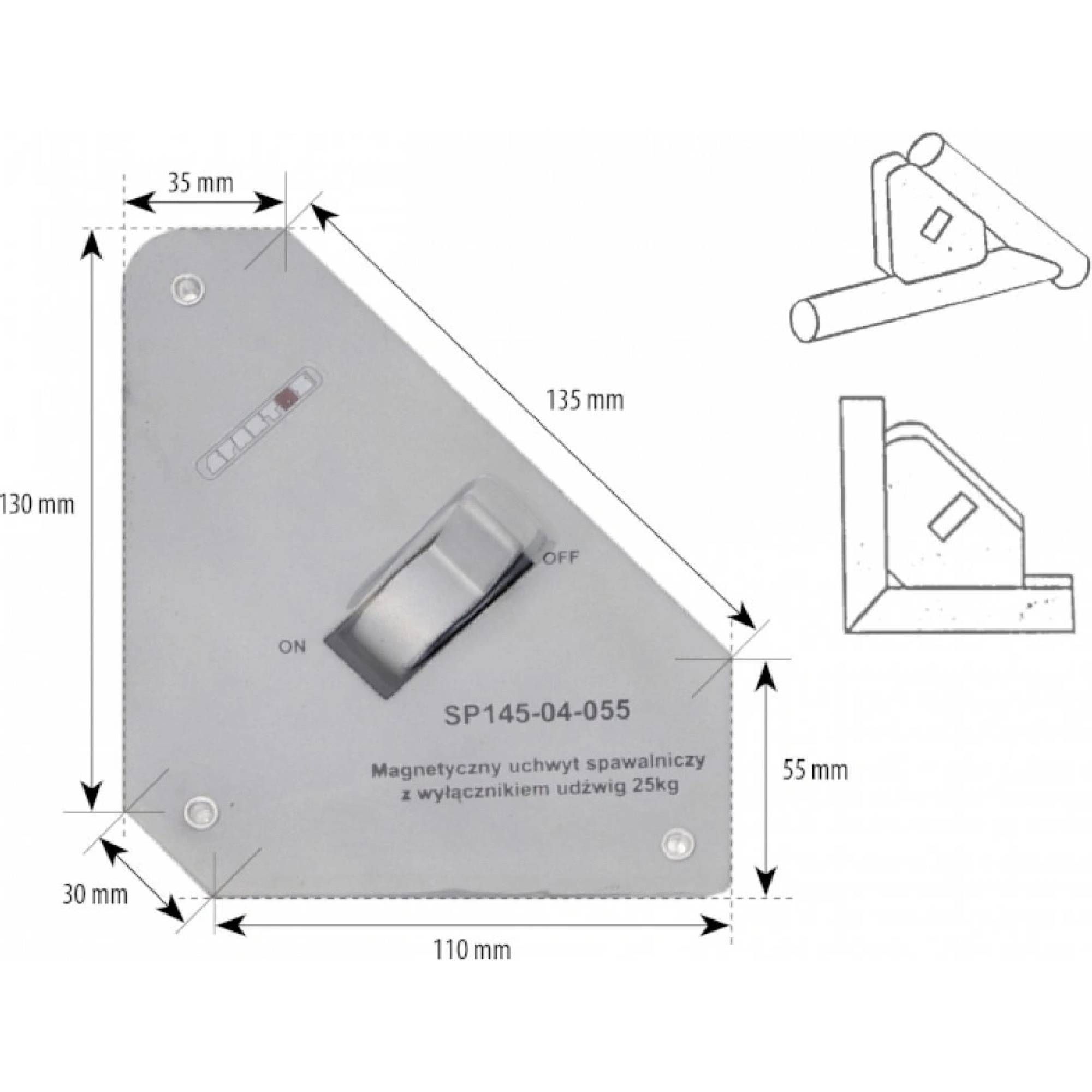 Úhlový magnet 25kg vypínatelný produkt 49232261