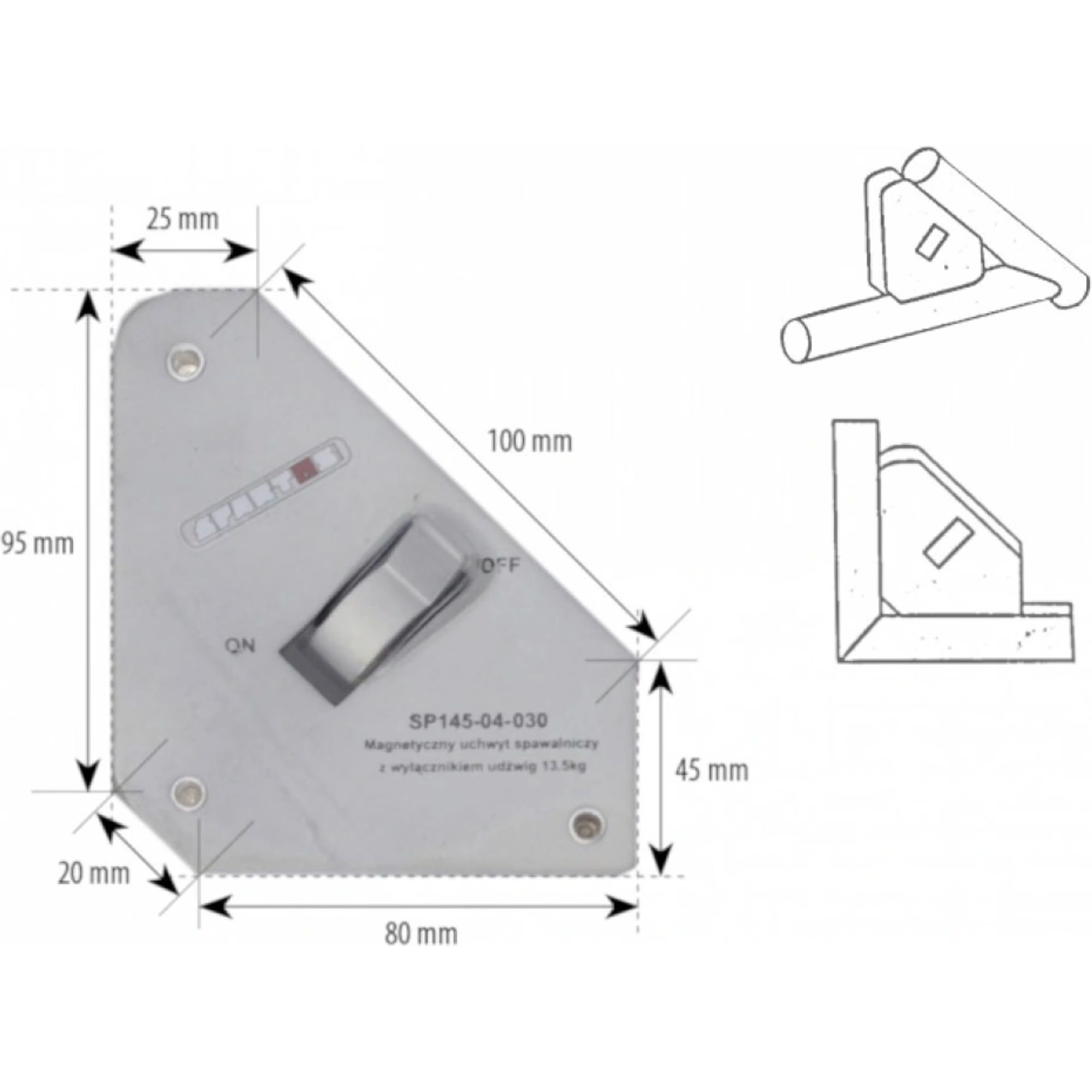 Úhlový magnet 13,5kg vypínatelný produkt 49232263
