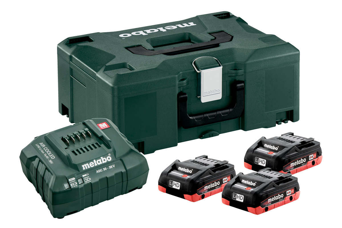 metabo AKU SET 4,0 Ah 3x AKUMULÁTOR,1x NABÍJEČKA ASC 55 produkt 72109616