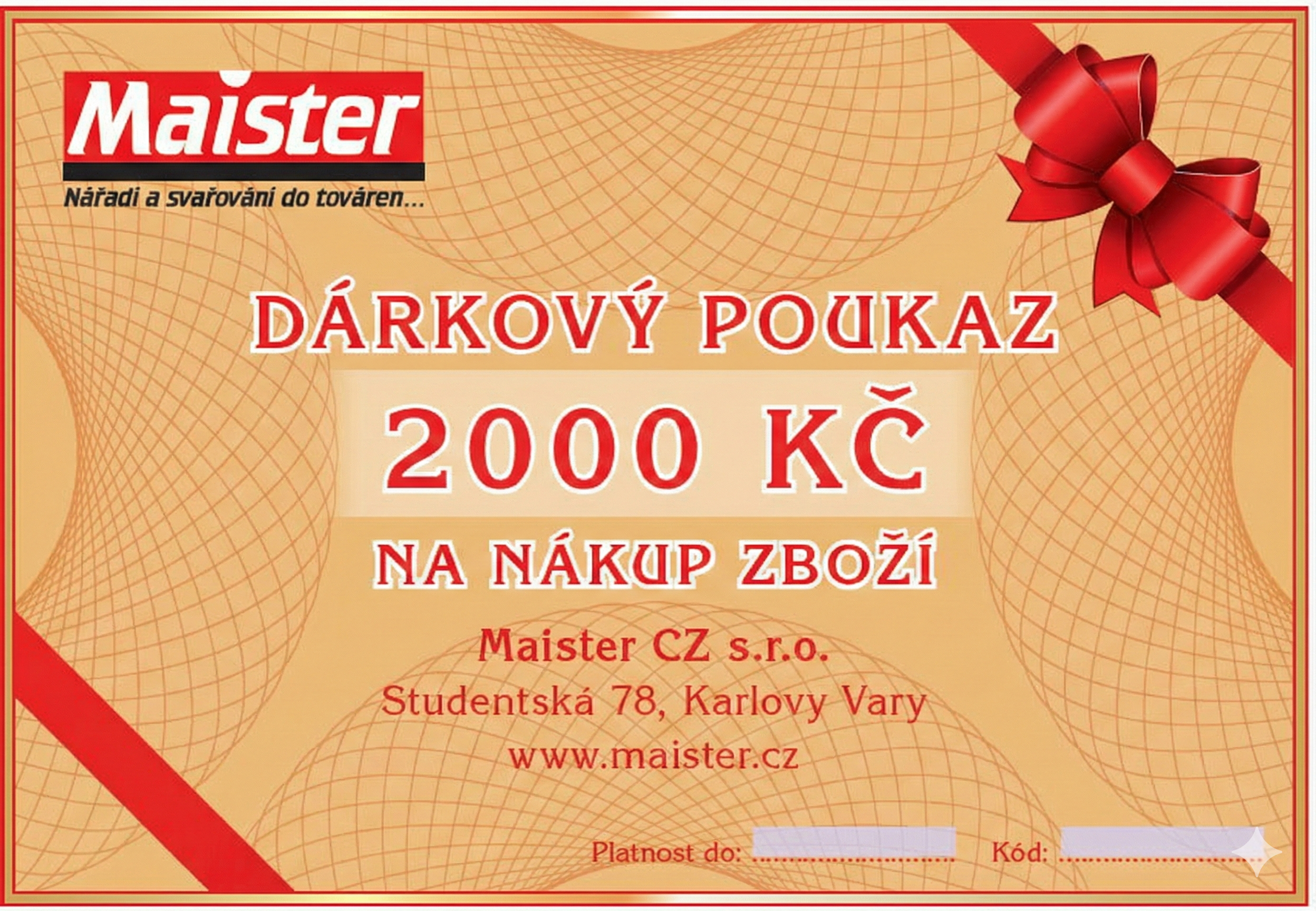 Kupon MAISTER 2000Kč produkt 79460064