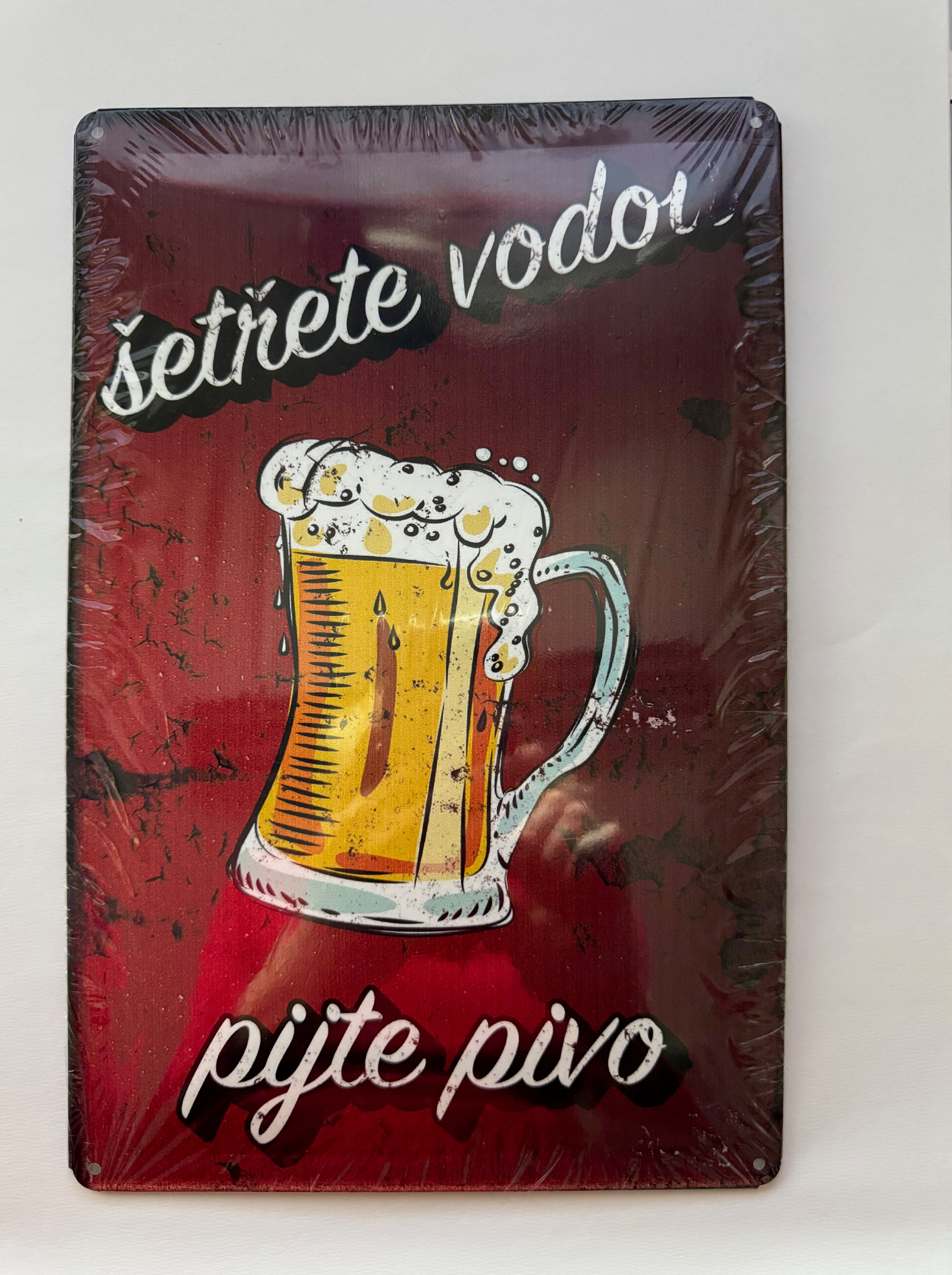 Plechová cedule Šetřete vodou pijte pivo produkt 7949030