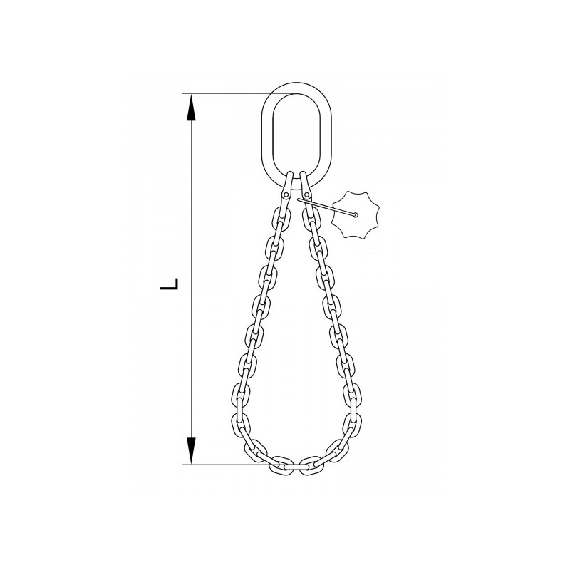 Vázací řetěz T8 nekonečný 2-pramenný 5,5m 5,6 tun (0˚- 45˚) / 4 tun (45˚- 60˚) produkt 79930469