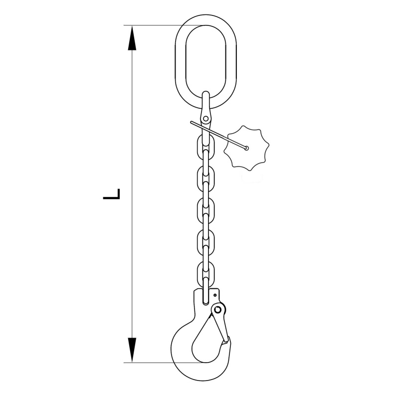 Vázací 1 x řetěz T8 oko-hák 1,5m 1,12 tun produkt 79932380