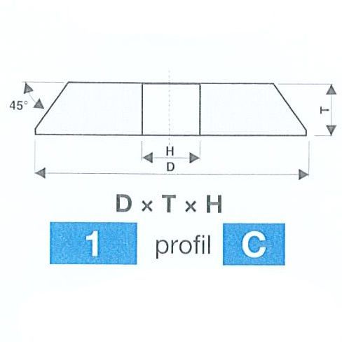 Brusný kotouč na ostření pilových kotoučů  bílo-růžový Typ. 53951 produkt 81014079M