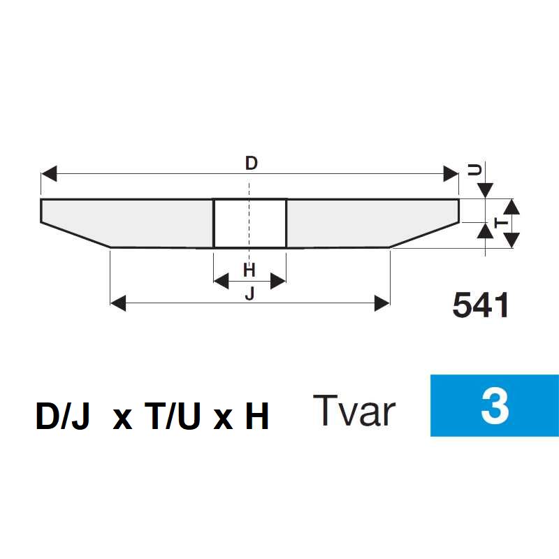 Brusný kotouč typ 53971 A 53974 ZKOSENÝ šedý produkt 81014839M
