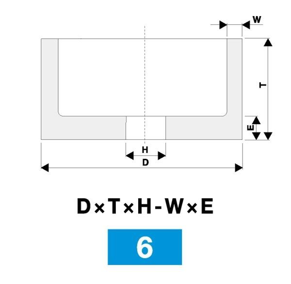 Brusný kotouč 427785 99BA 60 K 9 V C40 T6 100×50×32 - 20×20 Keramický  57451 1114 produkt 81016199