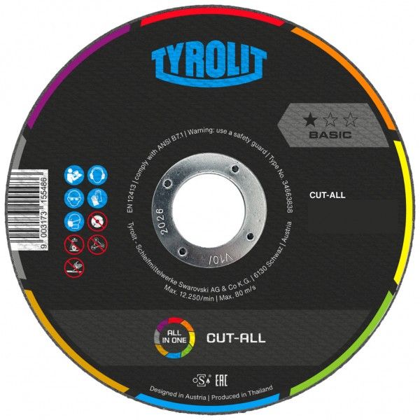 Kotouč řezný CUT ALL na vše - ocel, nerez, plast, kámen, beton Tyrolit produkt 82110890M