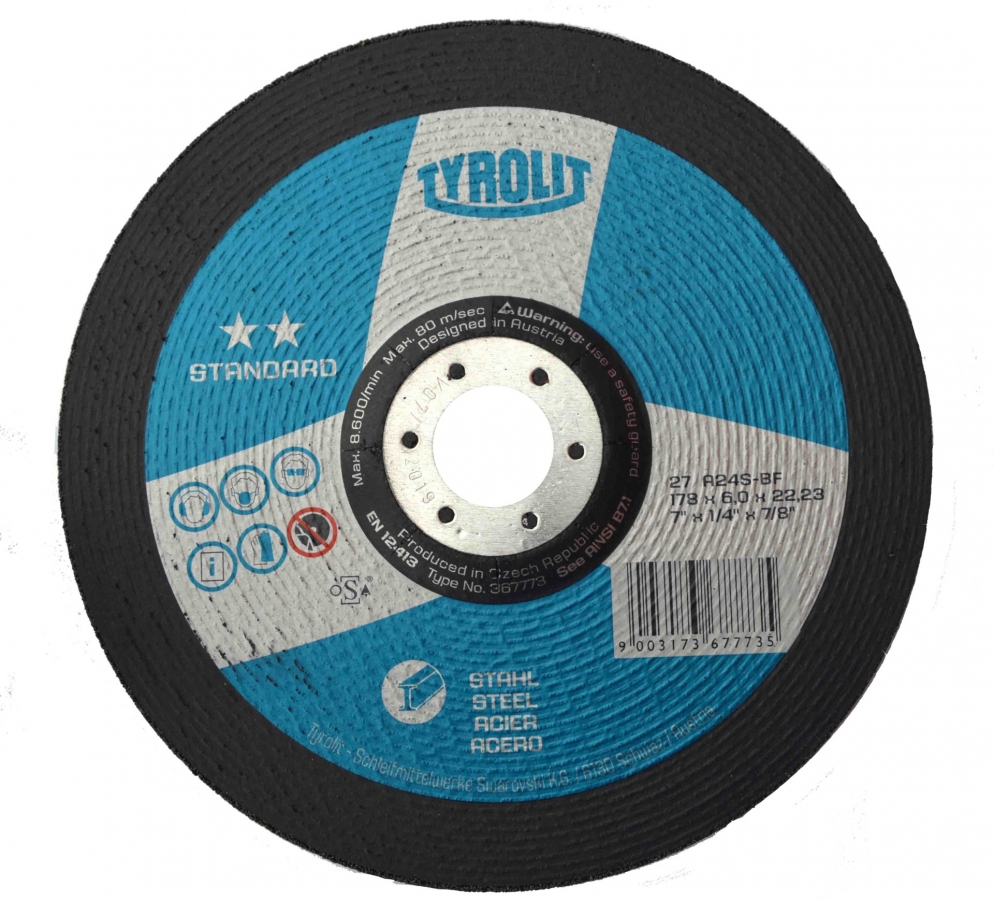 Brusné kotouče  TYROLIT **STANDARD    OCEL produkt 82121530M