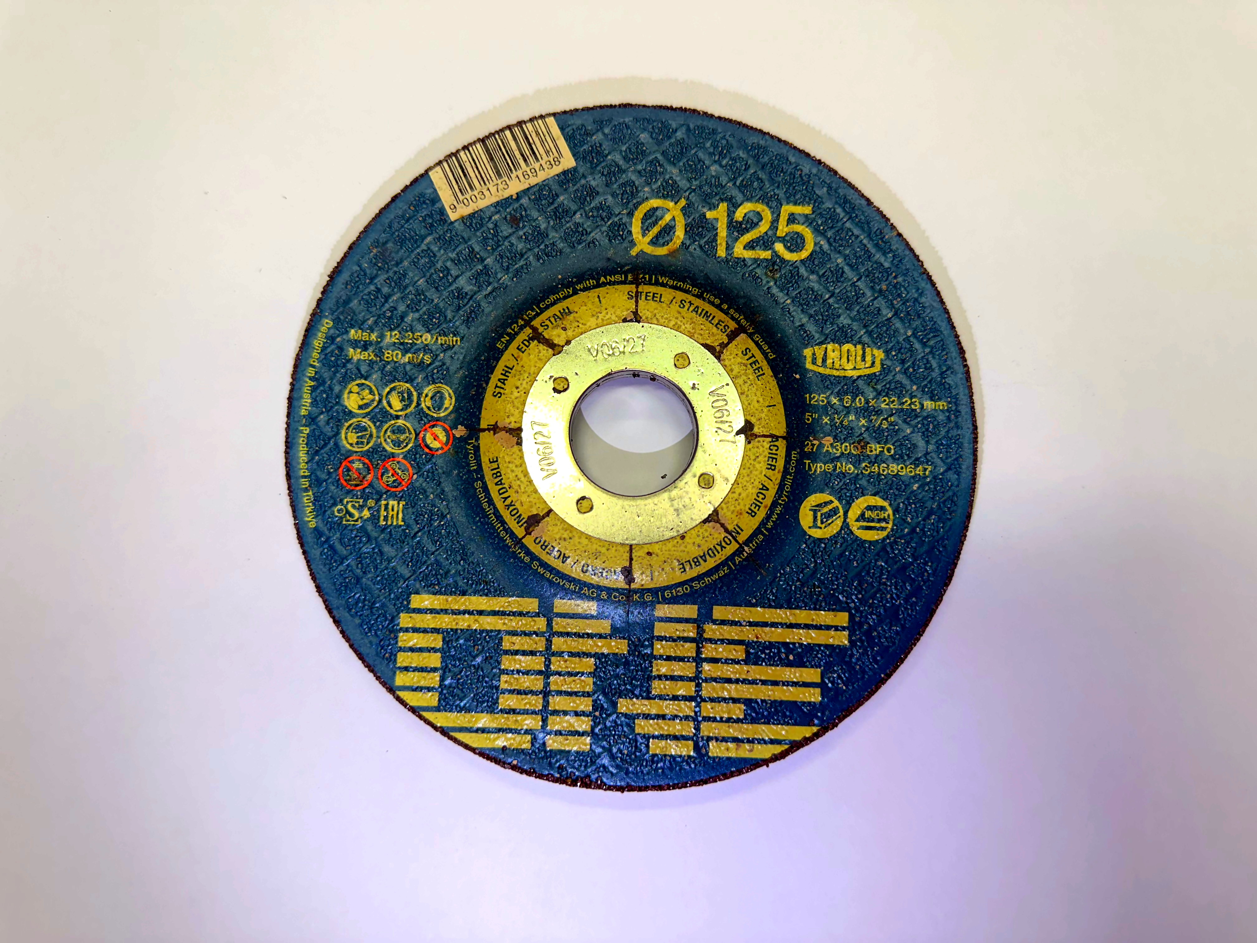 Brusné kotouče Tyrolit ONE na ocel a nerez produkt 82150100M