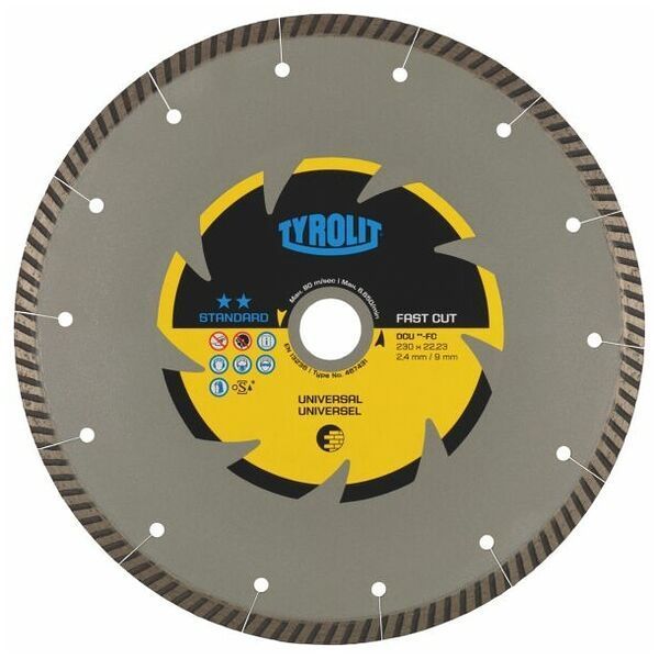 Diamantový  kotouč ** TYROLIT  TURBO - univerzální na všechny stavební materiály produkt 82500010M