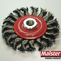 KARTÁČ DRÁTĚNÝ OKRUŽNÍ OCELOVÝ COPÁNKY do úhlové brusky produkt 86131100M