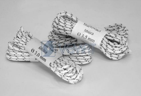 Šňůra PES pr. 3mm 8-pramenná 3m - startovací bí/čv (pevnost do 125kg) produkt 90530160