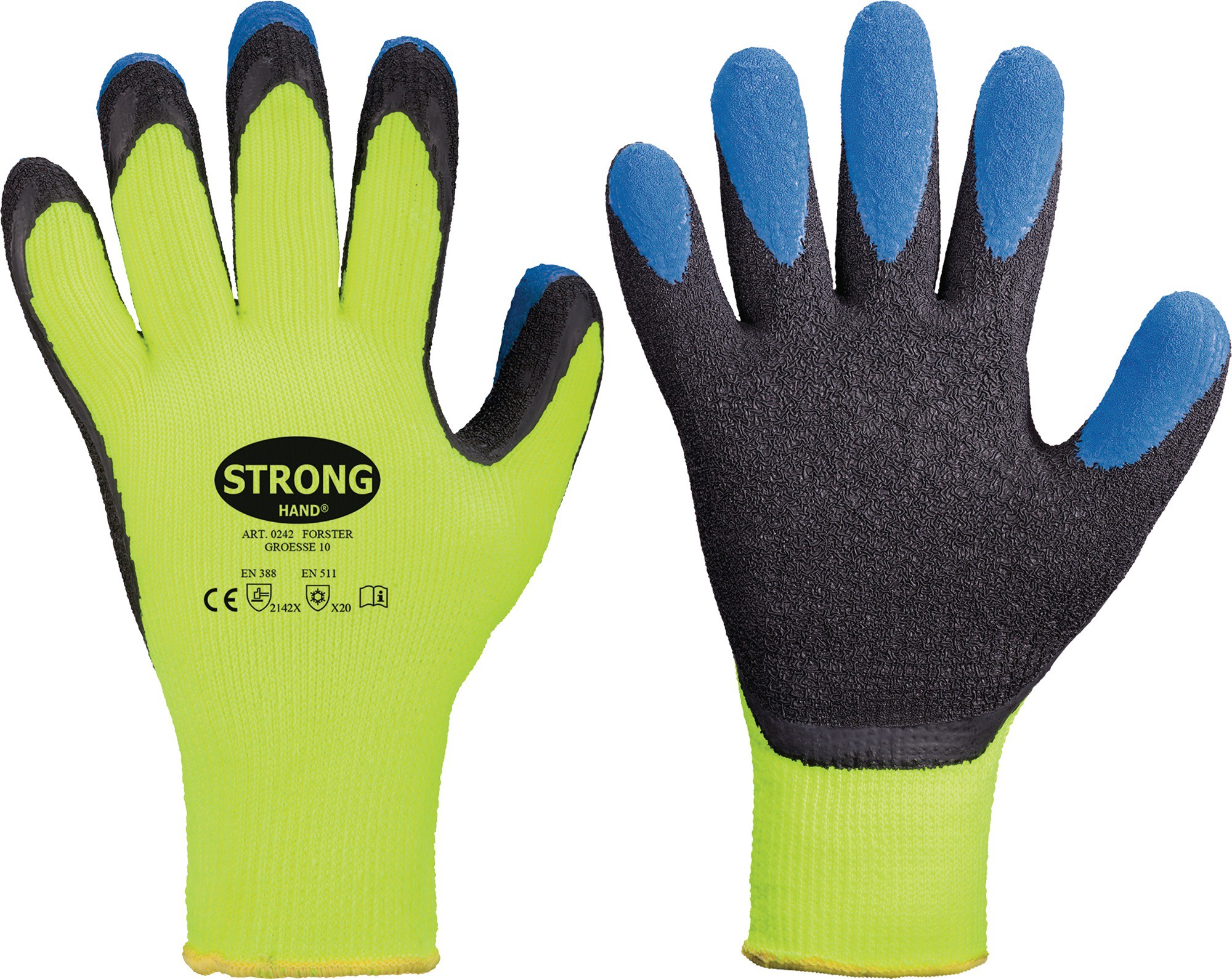 RUKAVICE PRACOVNÍ ZIMNÍ FORSTER vel. 8 - 11 máčené latex produkt 94100627M