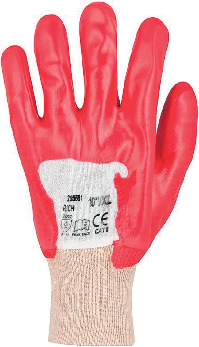 RUKAVICE PRACOVNÍ RICH vel.10 máčené, PVC ( REDPOLL ) produkt 94101000