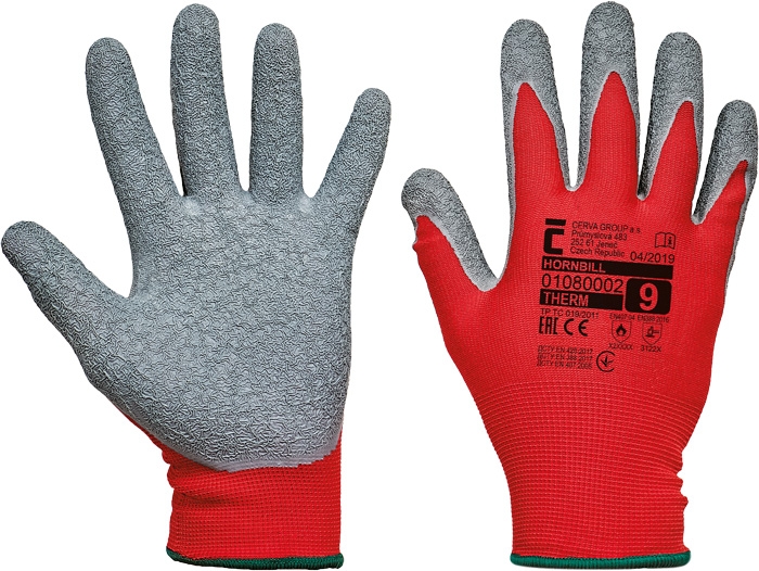 RUKAVICE PRACOVNÍ HORNBILL vel. 6 - 11 máčené, latex produkt 94101287M
