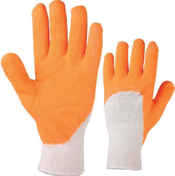 RUKAVICE PRACOVNÍ KNUCKLE vel.10 sklenářské máčené, latex - oranžové produkt 94101301