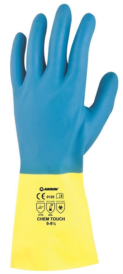RUKAVICE PRACOVNÍ CHEM TOUCH vel. 7/S - 10/XL latex/neopren - chemické produkt 94103047M