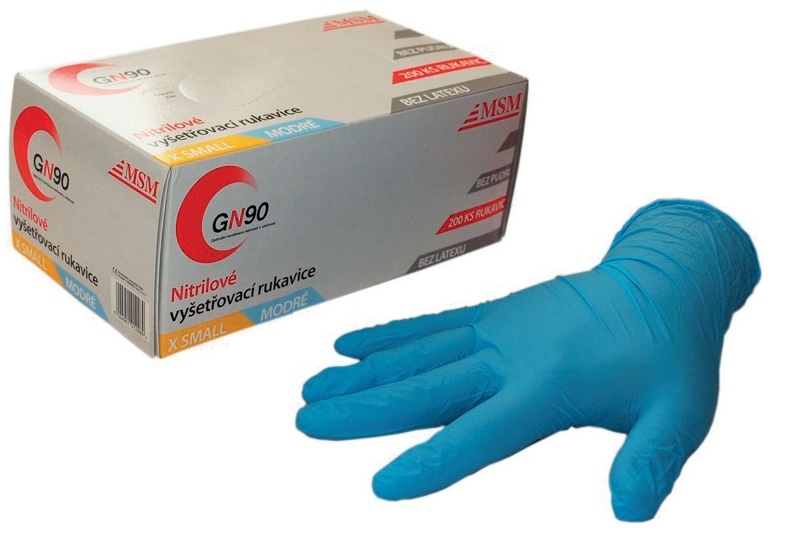 RUKAVICE  JEDNORÁZOVÉ  Nitril strečové modré    (1bal=200ks)doprodej produkt 94103091M