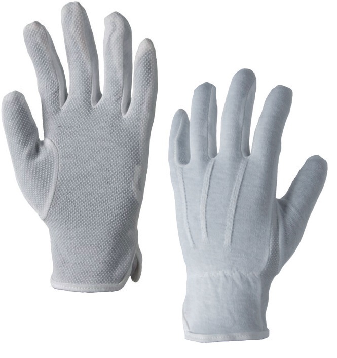 RUKAVICE PRACOVNÍ TEXTIL BUDDY 6 - 10 bílé s terčíky produkt 94103560M