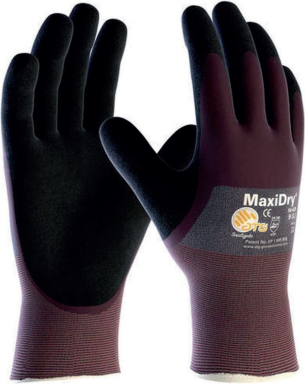 RUKAVICE PRACOVNÍ MaxiDry vel. 7 - 11 polomáčené, nitril produkt 94113545M