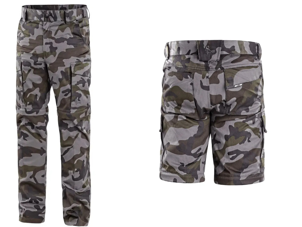 KALHOTY PRACOVNÍ CAMO MASKÁČOVÉ, S ODEPÍNACÍMI NOHAVICEMI vel. 46-62 produkt 94686060M