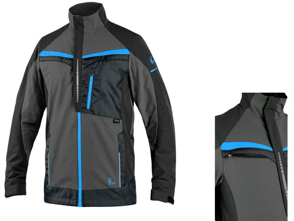 BLŮZA CXS NAOS, PÁNSKÁ, ŠEDO-ČERNÁ, HV MODRÉ DOPLŇKY, VEL. 46-64 produkt 94906450M