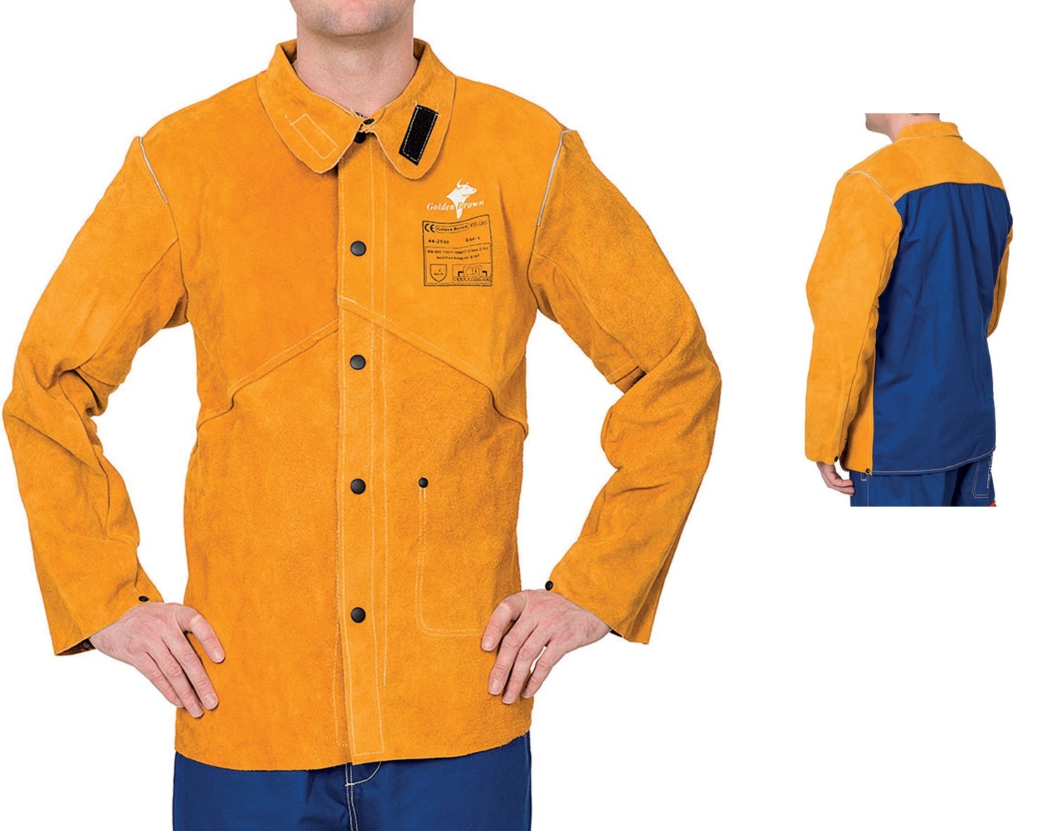 BUNDA SVÁŘEČSKÁ KOŽENÁ W žlutá kůže/záda proban, produkt 94908795M