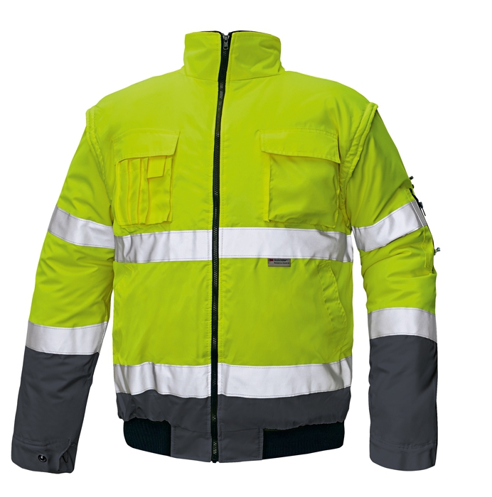 BUNDA REFLEXNÍ ZIMNÍ CLOVELLY 2v1 - žlutá / oranžová produkt 94911060M